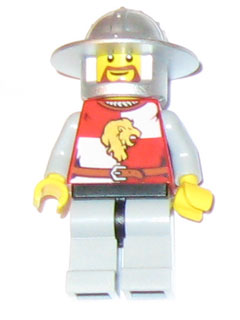 Kingdoms - Lion Knight Quarters, Helmet with Broad Brim, Brown Beard Rounded